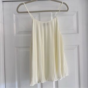 BLAQUE LABEL Revolve Ivory White Pleated Tank Top S